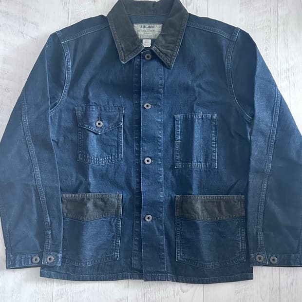 RRL 코듀로이 트림 인디고 데님 워크 자켓 M