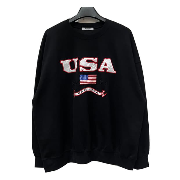 VTG 메멘토 USA 부클 자수 오버핏 맨투맨 FREE