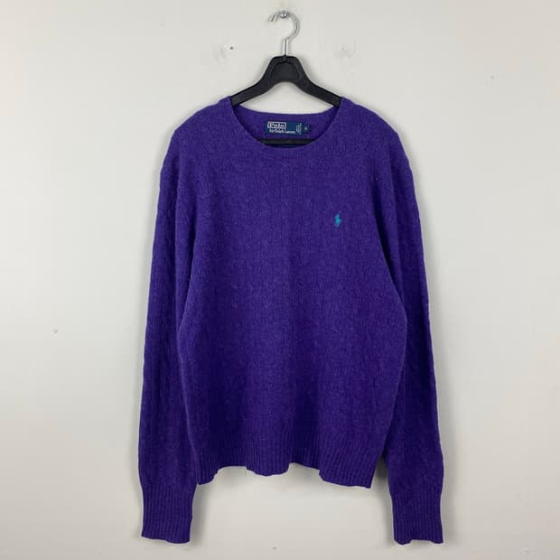 폴로 랄프로렌 램스울 꽈배기 니트 M