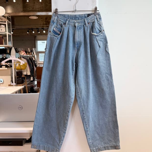 디젤 데님 핀턱 팬츠 