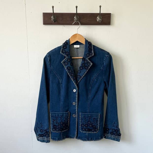 Otto 핸드 플라워 데님 자켓