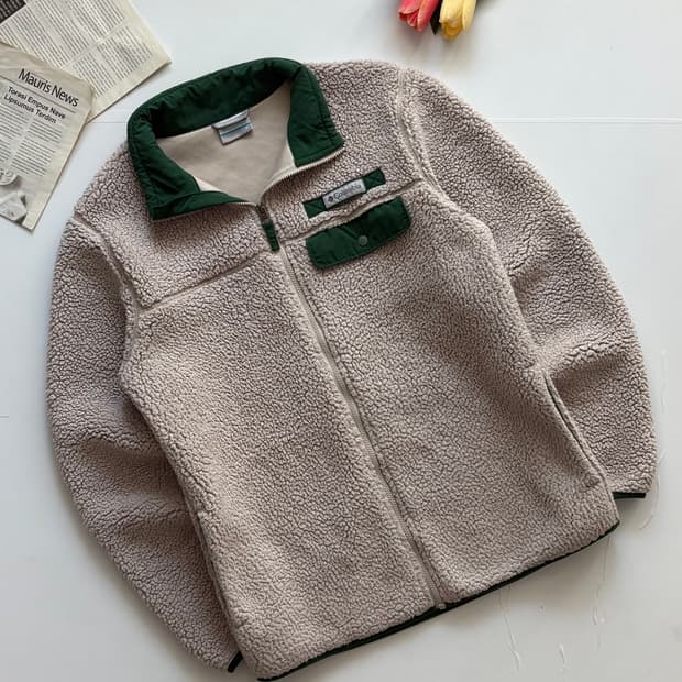 컬럼비아 베이지 플리스 후리스