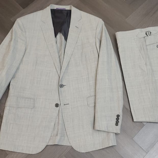 랄프로렌 퍼플라벨 글렌 체크 프린스 오브 웨일스 SS 수트