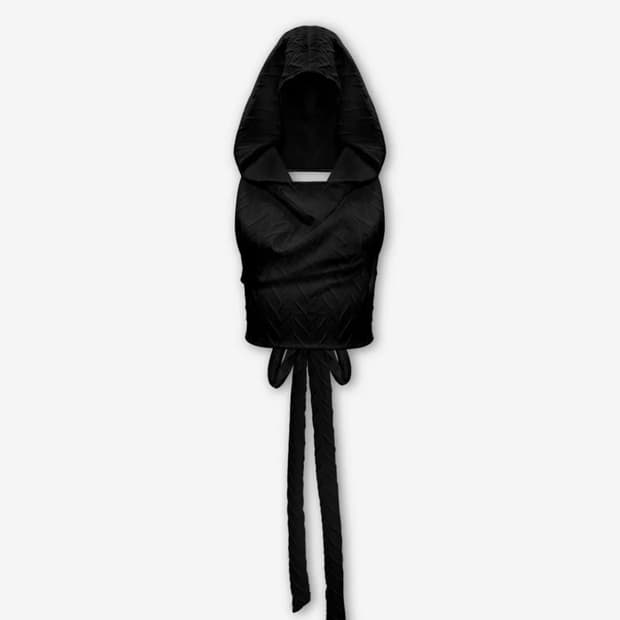 공일공사, BACKLESS HALTER HOODIE, BLACK