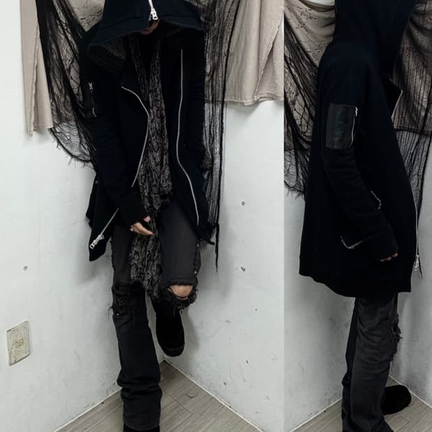 [Obelisk]2000s Archive Over-Zip Hoodie P