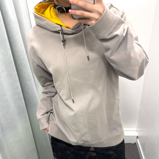 솔리드 옴므 그레이 옐로우 후드티