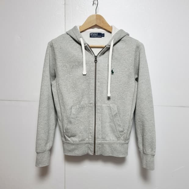 여성 빈티지 폴로 두산 와플후드 기모 후드 집업 자켓 후드티