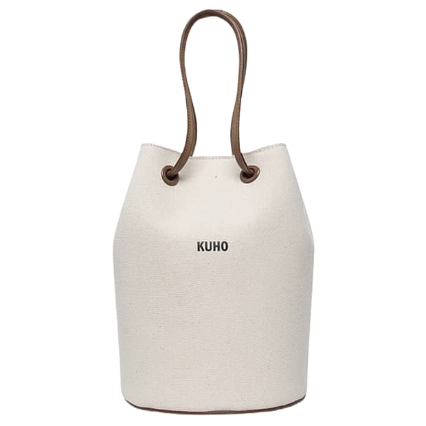 구호 캔버스 버킷백