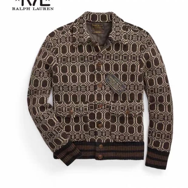 더블알엘 제프렌엠. 자카드 가디건 