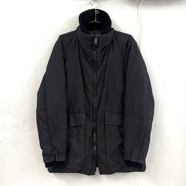 트랜짓 코팅 코튼 하이넥 자켓