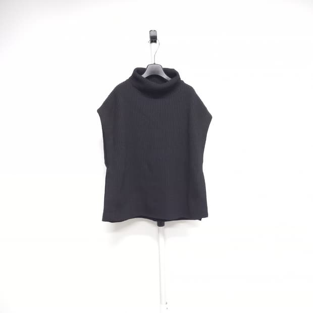 어텐션 춘추동 하이넥 모 골지 루즈박시핏 베스트 F 33-77