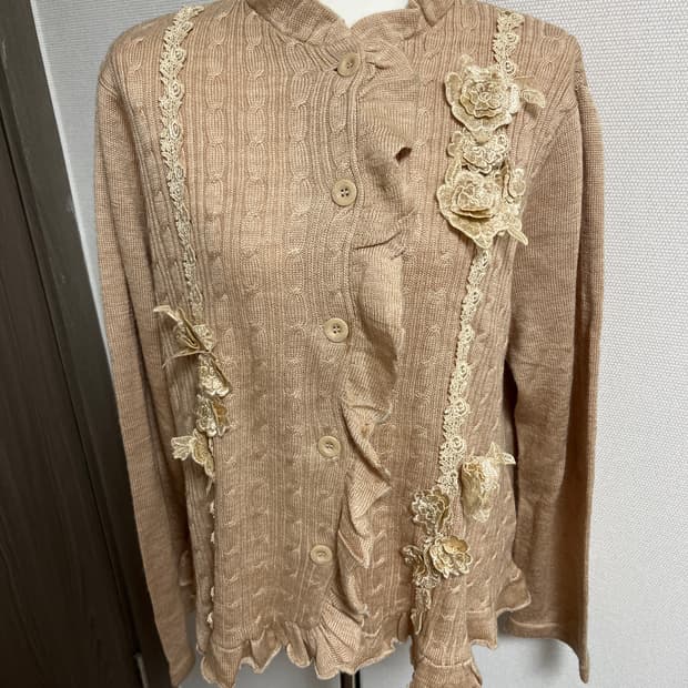 장미 모리 가디건 핀터깔 