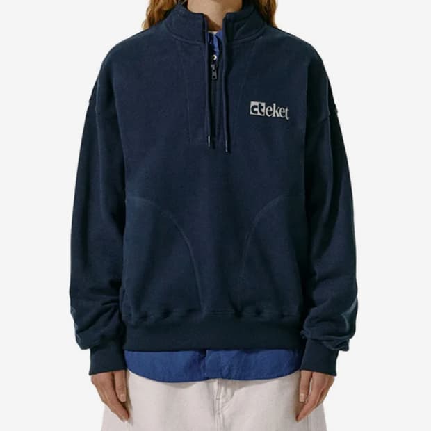 테켓 플랜 하프 집업 네이비 M