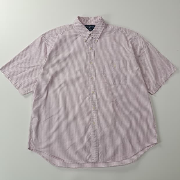CK928 XL 폴로 90s 빅셔츠 베이비핑크 반팔 셔츠 남방