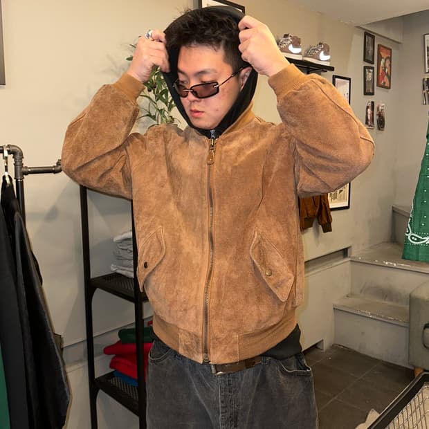 90's Men's pig-leather bomber jacket