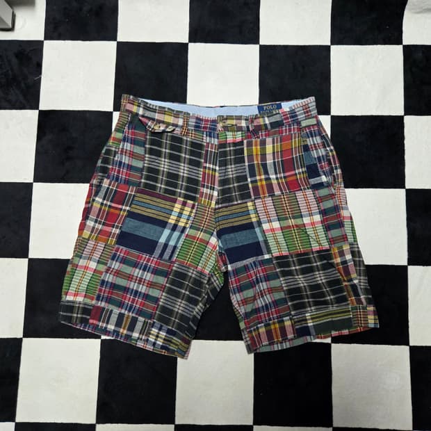 31 폴로랄프로렌 클래식핏 9인치 반바지 마드라스 패치워크