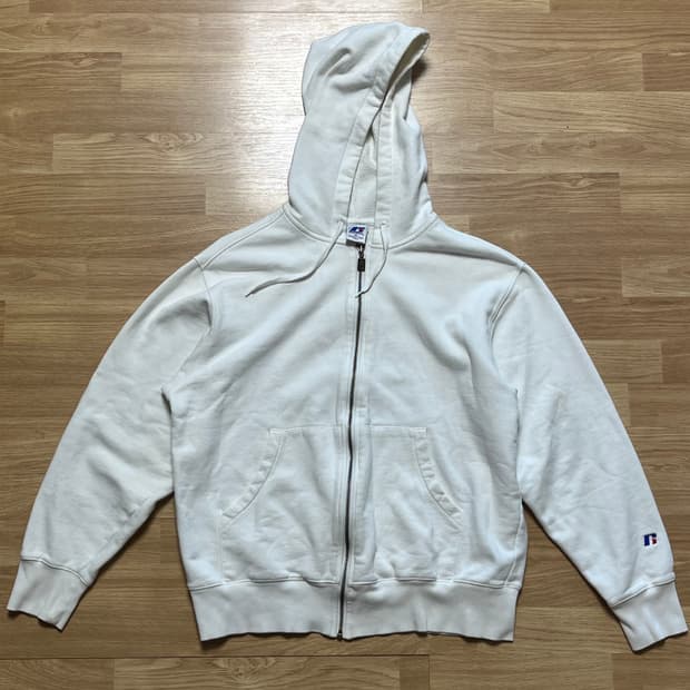 빈티지 USA 러셀 후드 집업 XL 화이트