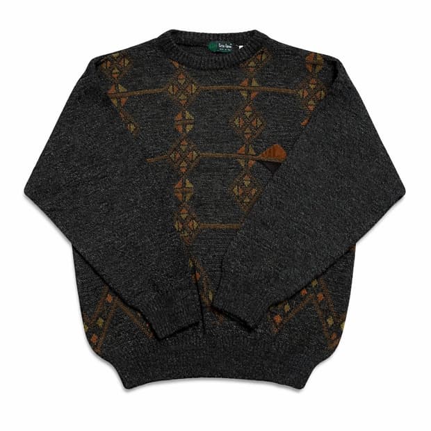 80s 이태리 빈티지 Tris Line 빈티지 유니크 패턴 니트 스웨터
