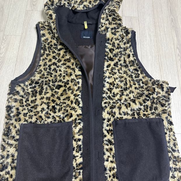 비이커 레오파드 베스트조끼 