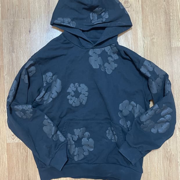 데님티어스 모노 코튼 리쓴 블랙 후드 XL