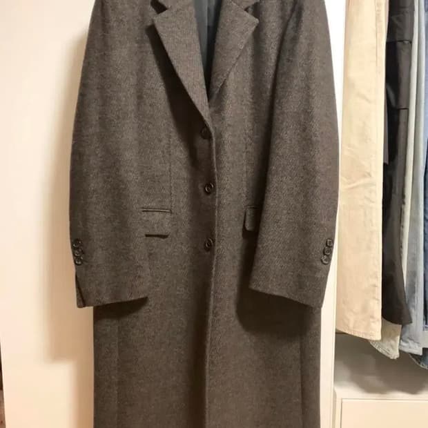 유스 체스터필드 코트 브라운 m