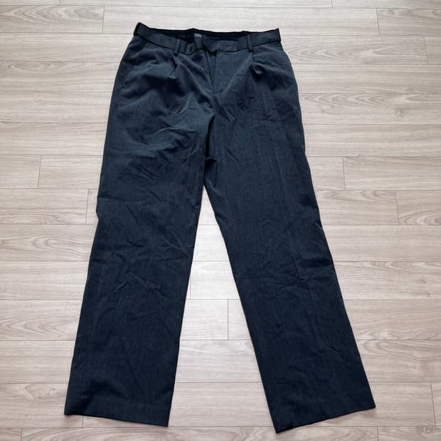 무신사 스탠다드 와이드 히든 밴딩 슬랙스 [미디엄 그레이]