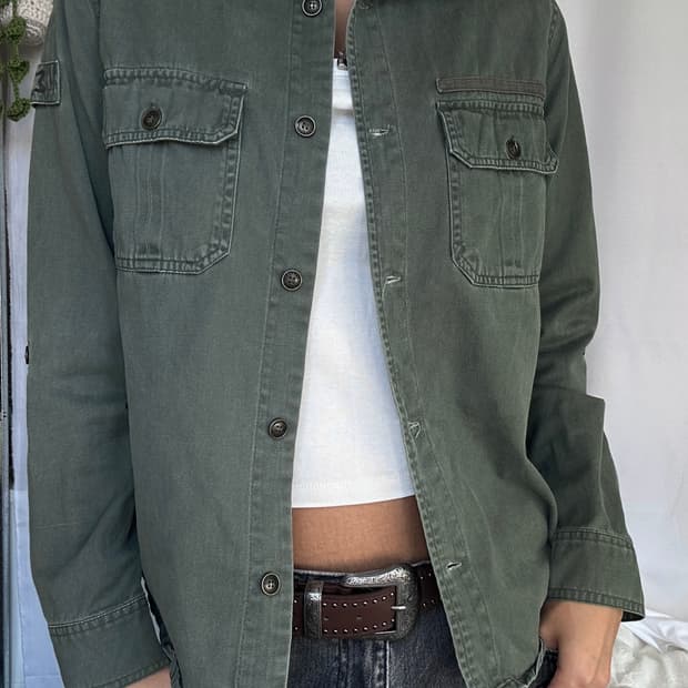 빈티지 코튼 긴팔 셔츠