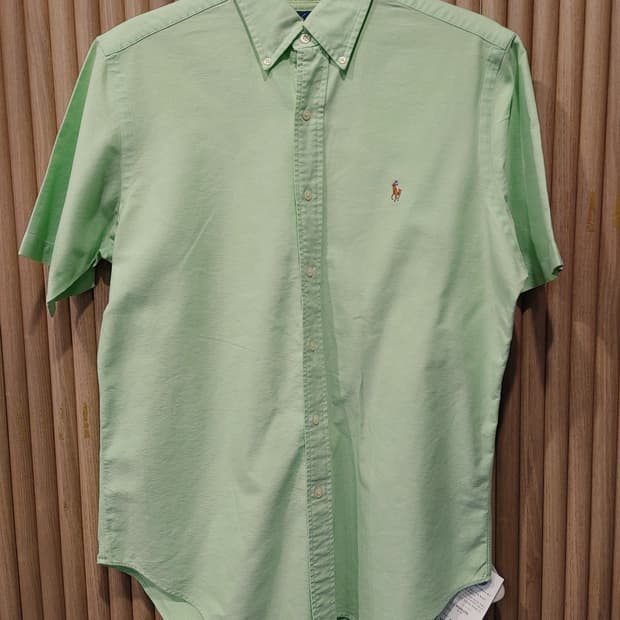 무배) 폴로 랄프로렌 로고 솔리드 반팔셔츠 - M