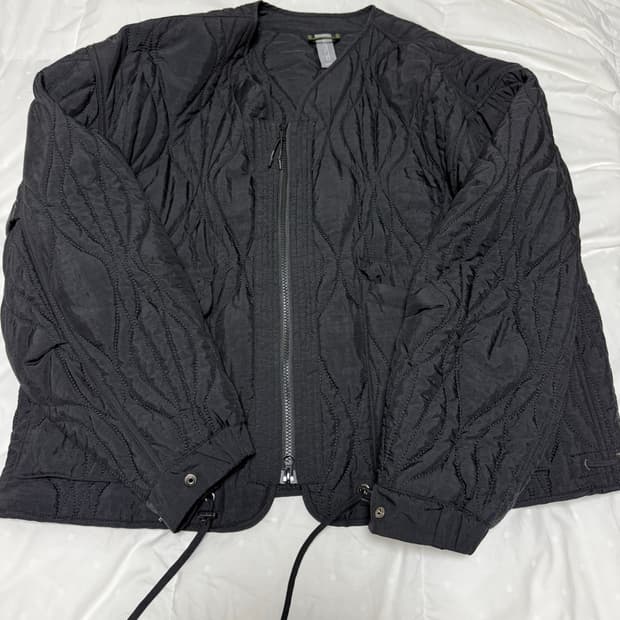 언어펙티드 퀼티드 가디건 블랙 L사이즈