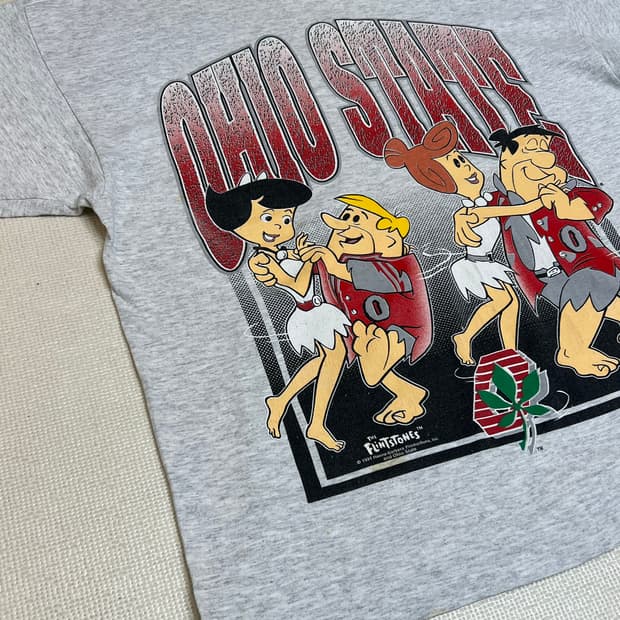 90s 고인돌가족 오하이오컬리지 빈티지티셔츠 XL사이즈