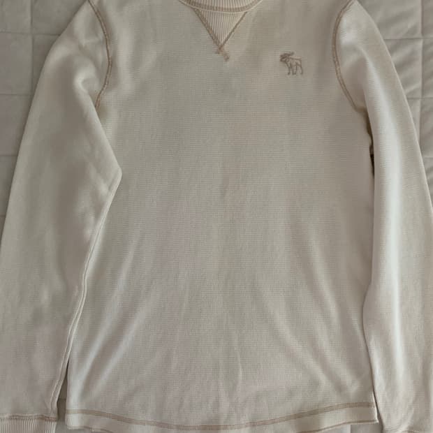 아베크롬비 로고 와플 롱슬리브 티셔츠