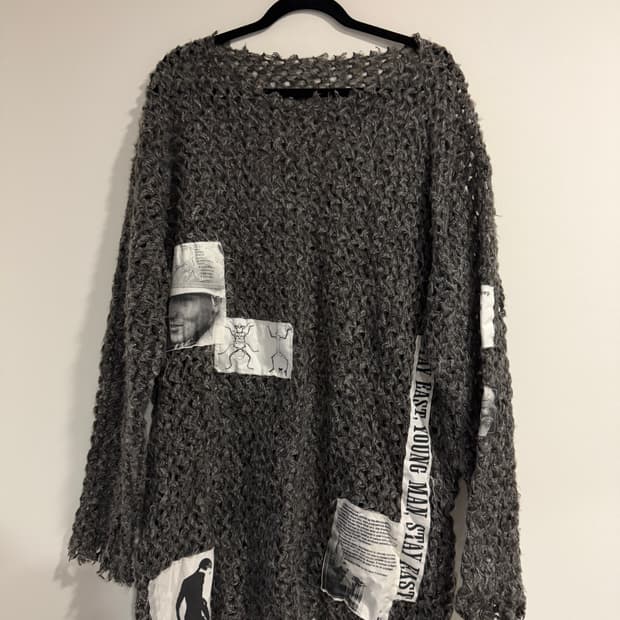 선데이오브클럽 리컨스트럭션 패치 디스트레스드 니트 가디건