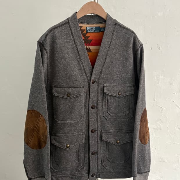 Polo 폴로 랄프로렌 엘보우패치 나바호패턴 버튼 가디건