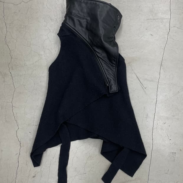 Ann demeulemeester2012 Wool Leather Vest