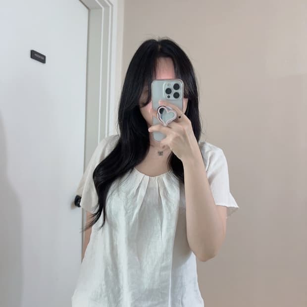 빈티지 린넨 반팔 블라우스 티셔츠 유럽