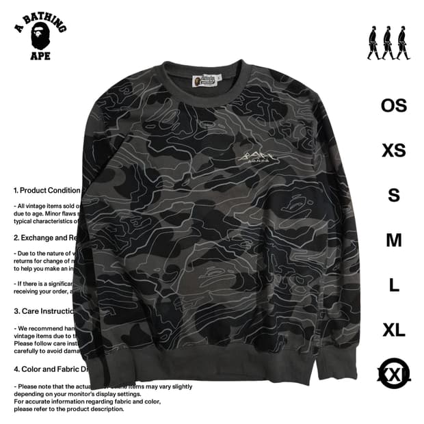 베이프 카모 스웻셔츠 XXL 사이즈