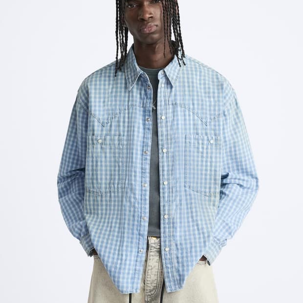 (삽니다) 자라 워시드 체크셔츠 S 구해요!