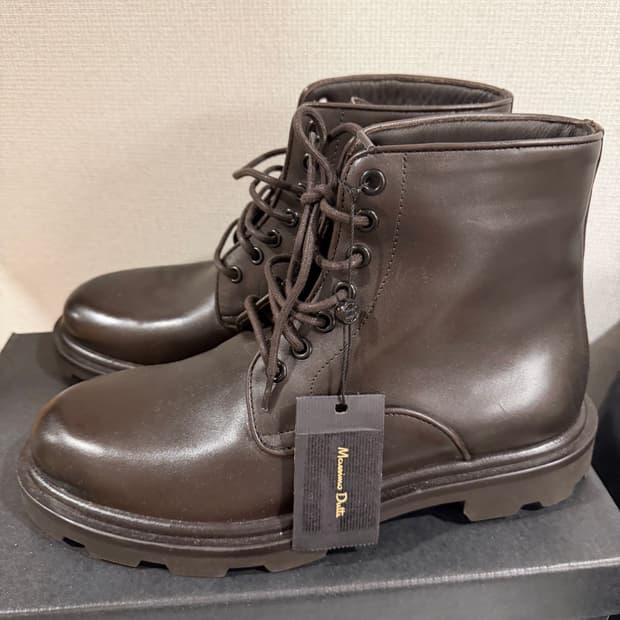 마시모두띠 남성 브라운 레이스업부츠