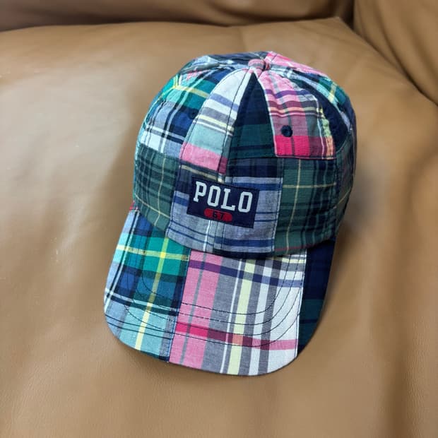 POLO 폴로 랄프로렌 6패널 볼캡 모자 마드라스 체크 패치워크