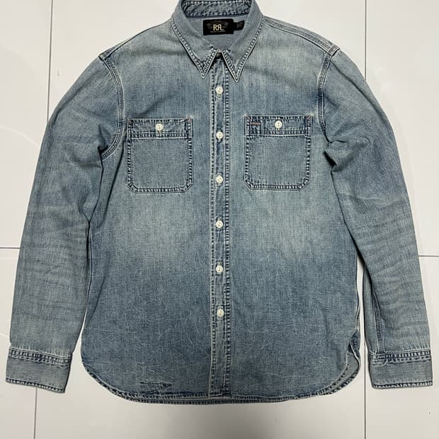 택포15) RRL 더블알엘 인디고 데님 워크셔츠 M