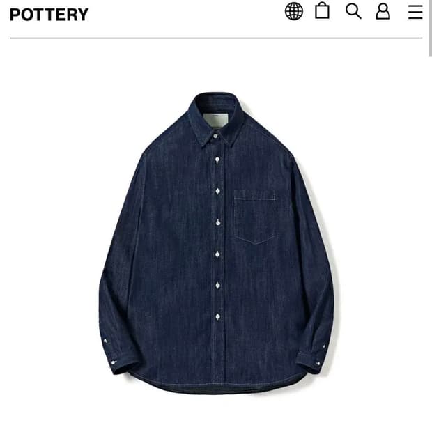 포터리 버튼다운 데님셔츠 2사이즈