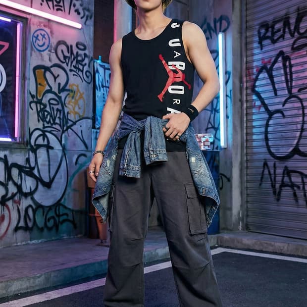 나이키 조던 블랙 점프맨 에어 탱크탑_M