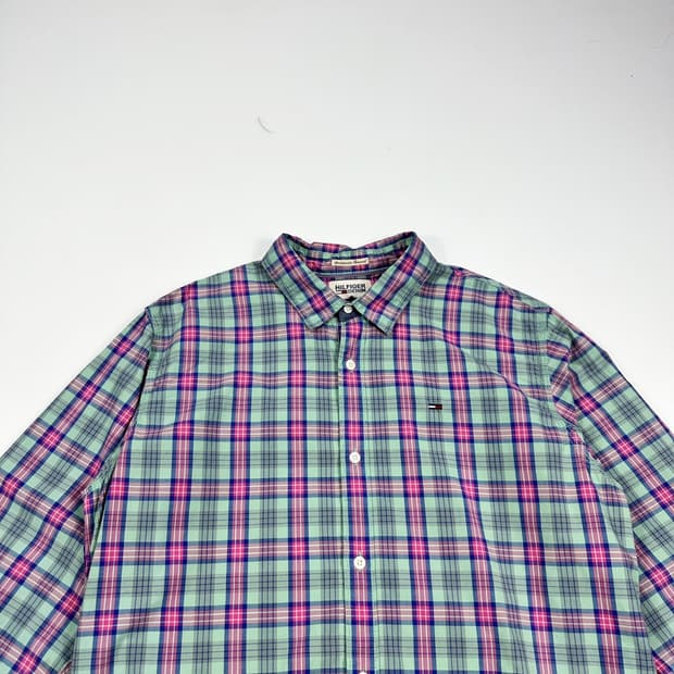 타미힐피거 데님 플래그 체크셔츠 (L)