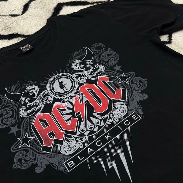 [XL]AC/DC 락 반팔 티/블랙
