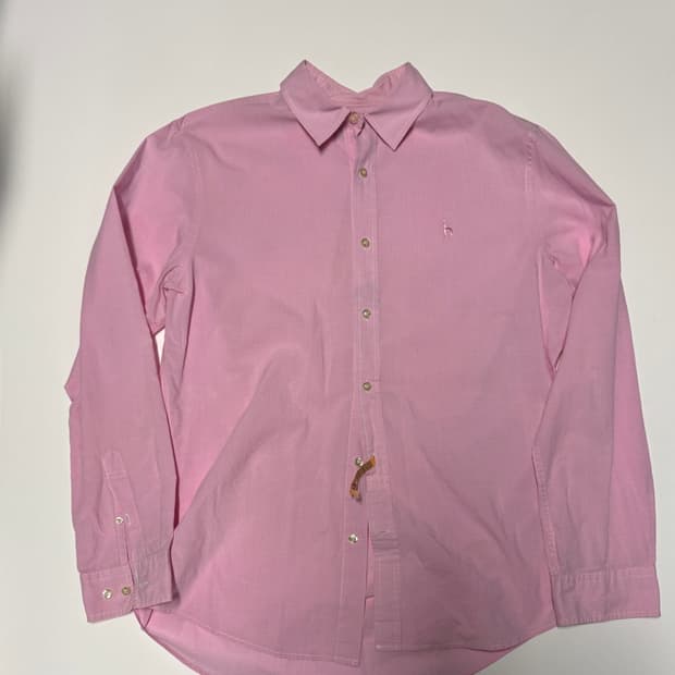 헤지스 hazzys 핑크 긴팔 체크 셔츠 L~XL