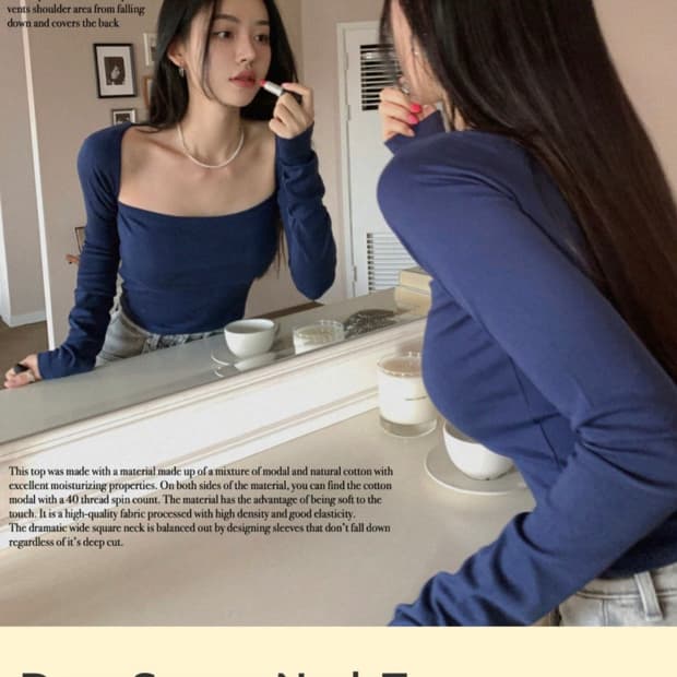 페일제이드 스퀘어넥 긴팔 블랙