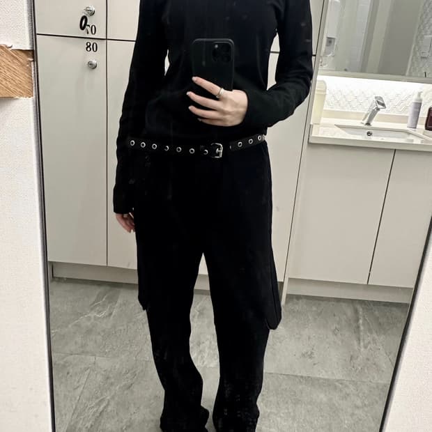 울리카상투스 울 카고팬츠 네이비블랙 