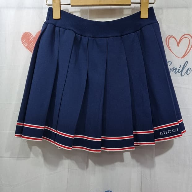 정품)  구찌  트리밍 플리츠 스커트 