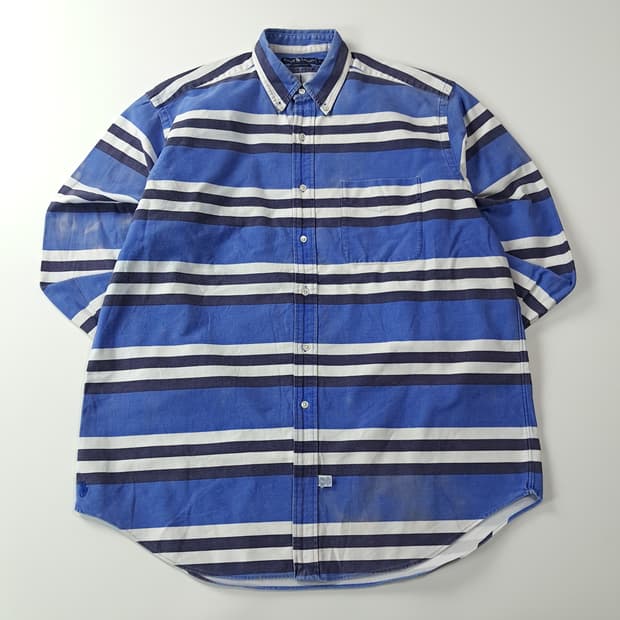 CJ424 XL 폴로 빅셔츠 90s 싱가포르판 마린스트라이프 셔츠 남방