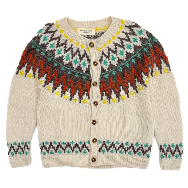 Beams Boy FairIsle Wool Cardigan/ Os